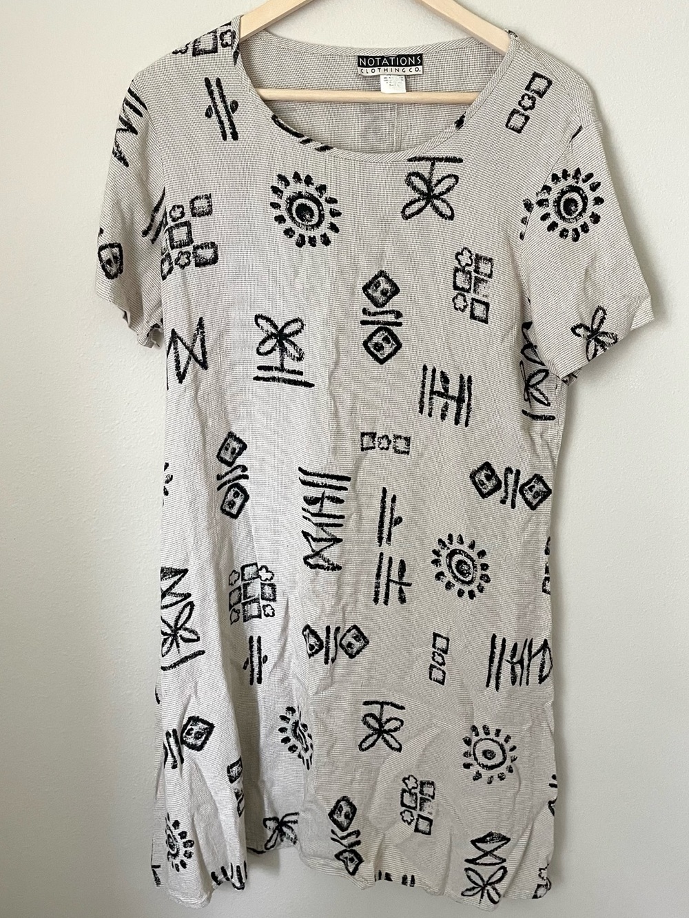 Notations Clothing Co. Beige Tribal Print Mini Dress – Size Large